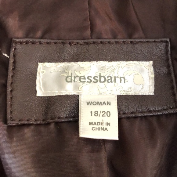 Dress Barn faux leather brown so soft jacket. Size 18/20 Ptp26”. Just stunning! - Picture 6 of 8